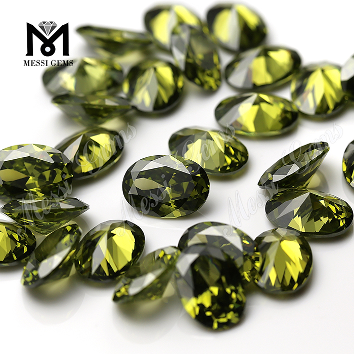 Oval cut 5x7mm Color fabula seu ignis Olivae cubicae zirconiae Heat