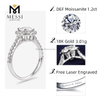 1.2 carat 18k annulos nuptiales moissanite anulum pro mulieribus