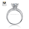 Donum natale moissanitae solitaire feminae anuli aurei 14k auri patella 925 anuli argentei