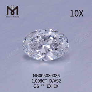 1.008carat Lab Diamond D VS2 HPHT OVAL Lab Grown Diamonds