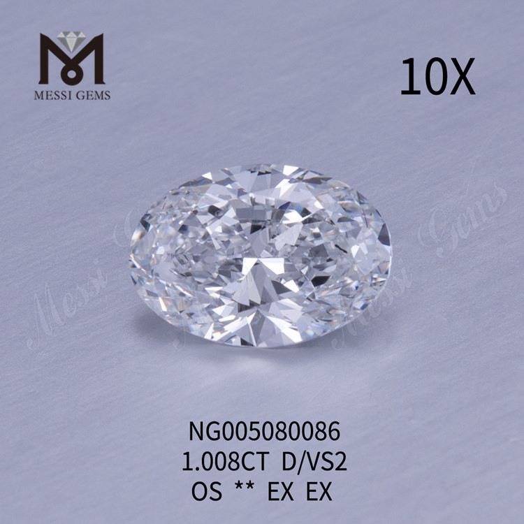 1.008carat Lab Diamond D VS2 HPHT OVAL Lab Grown Diamonds