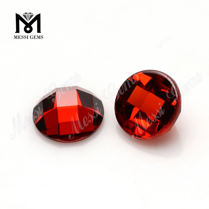 Tutus Machine Cut Garnet 8mm circum Cubic Zirconia Stone
