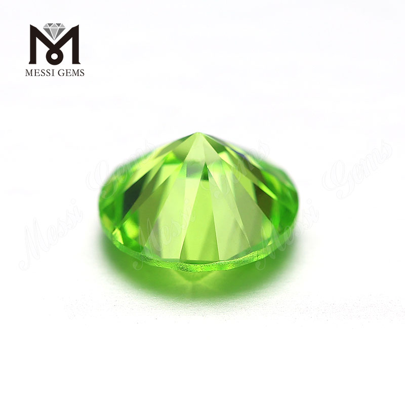 Synthetica cz officina lapidea 8.0mm rotundi pomi viridis coloris cubci zirconia