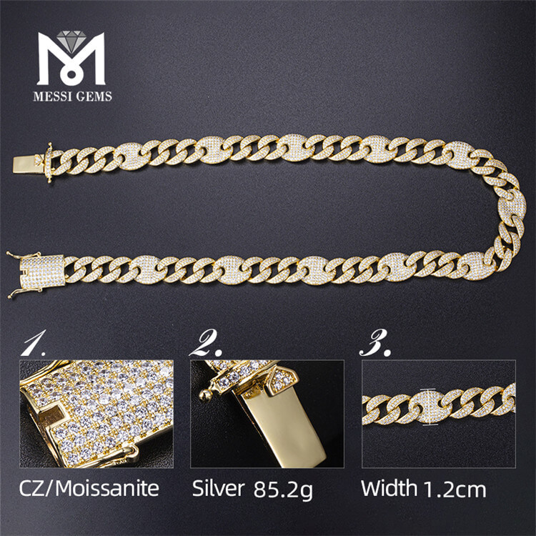 Hip-hop Jewelry Men\'s customized Moissanite Cubanus Link Chain