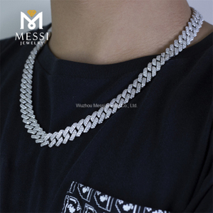 Hip hop Jewelry Moissanite Cuban Monile Ice Moissanite Cuban Link Chain