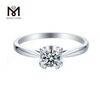 Moissanite Ringo pro Muliere Jewelry 14k Niveo Aurum Plating Ring 925 Sterling Argentum