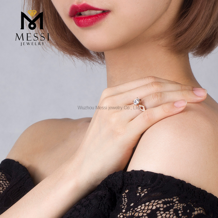 18K Rose Aurum Jewelry DEF Moissanite 1 Carat Engagement Ring