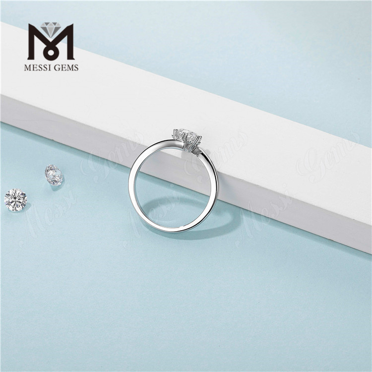 Messi Gemmae 1 carat moissanite iaspis 925 annuli argentei