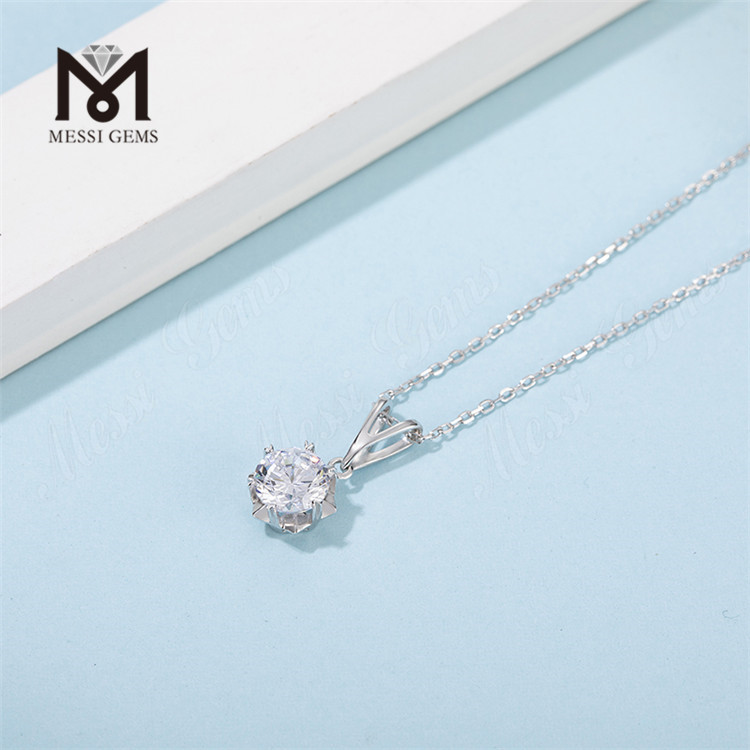 Messi Gemmae 1 Carat Moissanite Diamond 925 Argenti Pendant pro Women