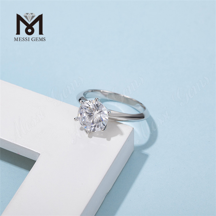 Messi Gemmae sterlingorum 925 anulus aureus 14k aurum plating femina donum 3ct annulus moissanita