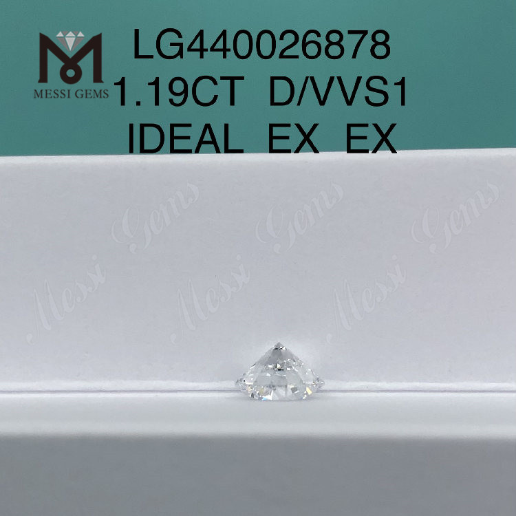 1.19 carat D VVS1 SPECIMEN EX EX Round lab adamantino