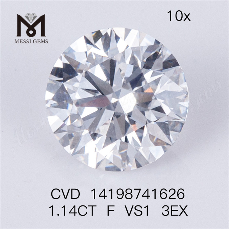 1.14CT F VS1 3EX rotundi CVD Lab Grown Diamond