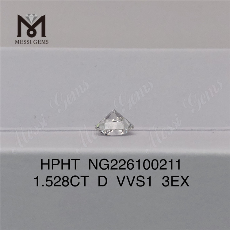 1.528 carat D VVS1 3EX Round cut lab adamantibus fabricante pretio in sale