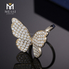 14K 18K Papilio moissanite anulo aureo D lapide moissanito pro mulieribus