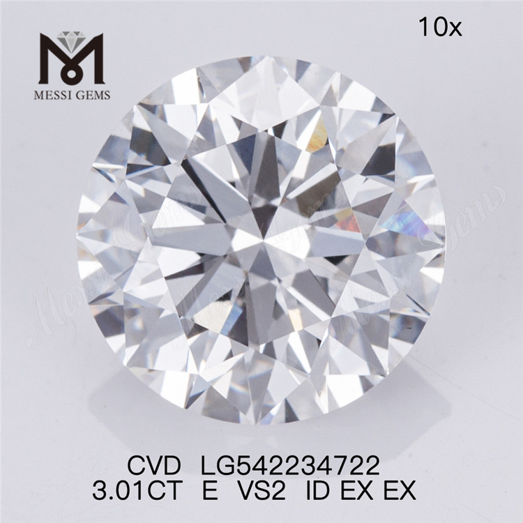 3.01ct E White solve Lab Diamond Pectus Lupum per Figura hominis crevit Diamonds