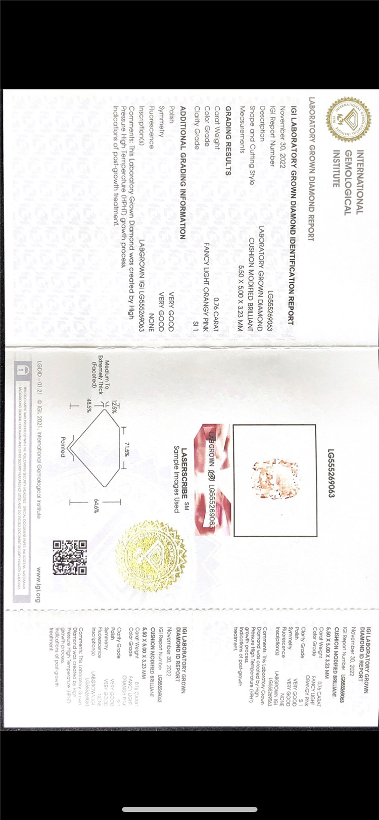 0.76ct rosea lab crevit crystallini manufacturer 