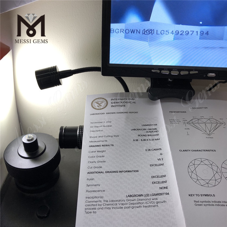 2.28CT G VS2 3EX CVD RD lab adamas officinas pretium