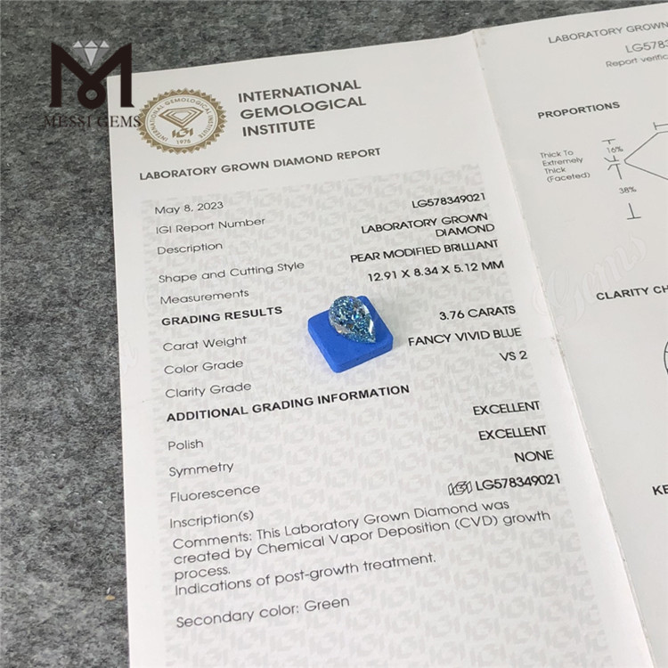 III carat smaragdi sectis lab creatus adamas