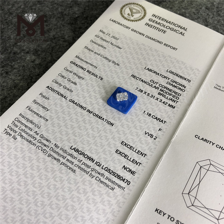 1.18CT F VVS2 EX EX CVD Lab Diamond IGI Certificate