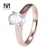 Simplex Style K Aurum OVAL Lab Diamond 14k Rose Aurum Solitaire Ring