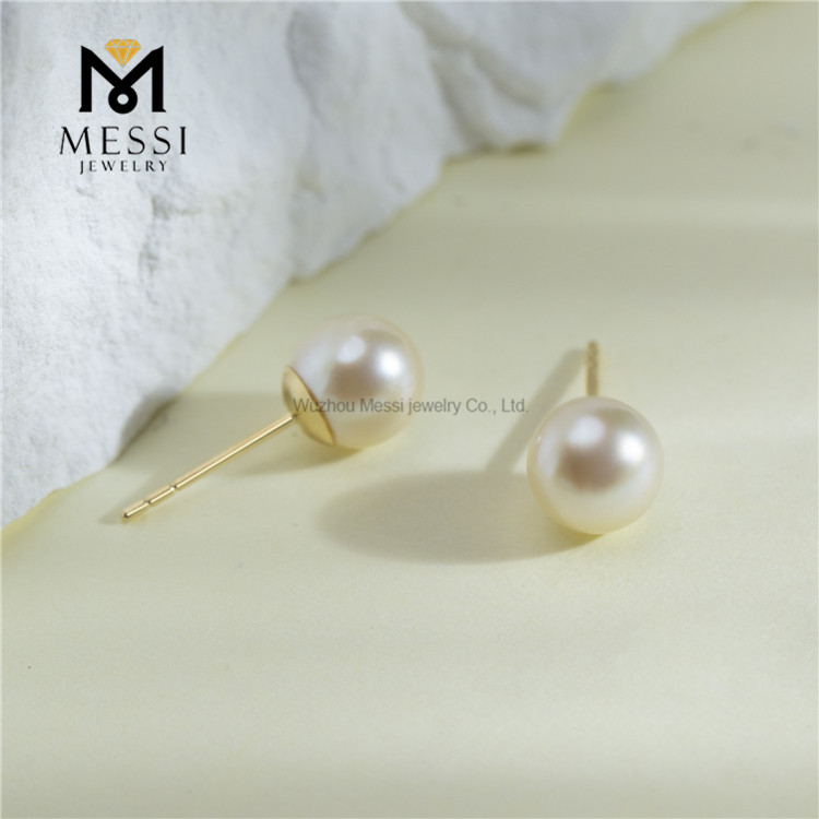 18K Aurum 4-5mm Elegans Bacca Inaures nuptiales pro Nuptiis