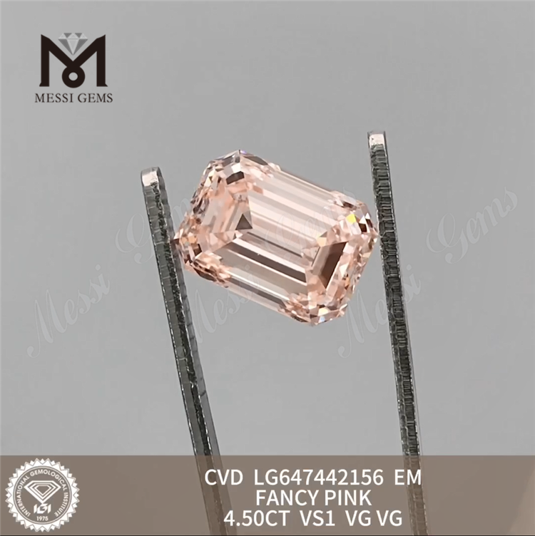 4.50CT EM FABULA PINK VS1 CVD smaragdus sectus adamantibus fabricatus LG647442156