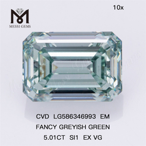 5ct Smaragdus Cut Lab Diamond Viridis SI1 EX VG EM FABRICIUS CVD LG586346993 