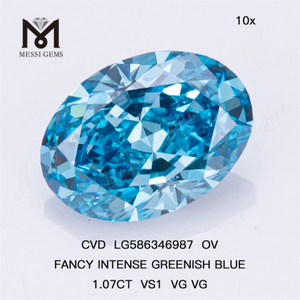 1.07CT VS1 VG VG OV FACY GRAVIDUS Blue Oval Diamond CVD LG586346987