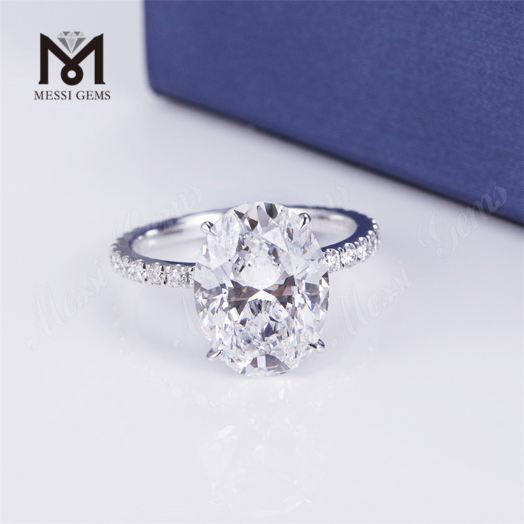 3.11ct Annulus ovalis Engagement 18k aurum 2g lab crevit annulus adamantinus