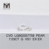 7.03CT G VS1 PEAR IGI Certified Diamond Diamonds .