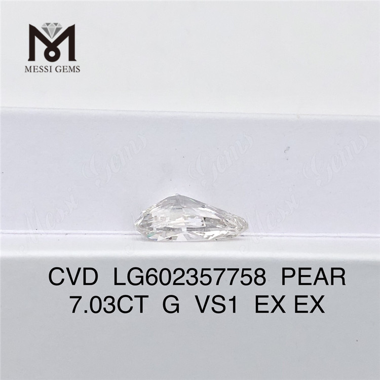 7.03CT G VS1 PEAR IGI Certified Diamond Diamonds .