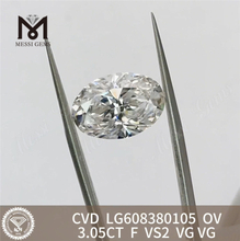 3.05CT F VS2 OV Lupum IGI certified adamantibus solutum Ethice Sourced & Perite Cut丨Messigems LG608380105