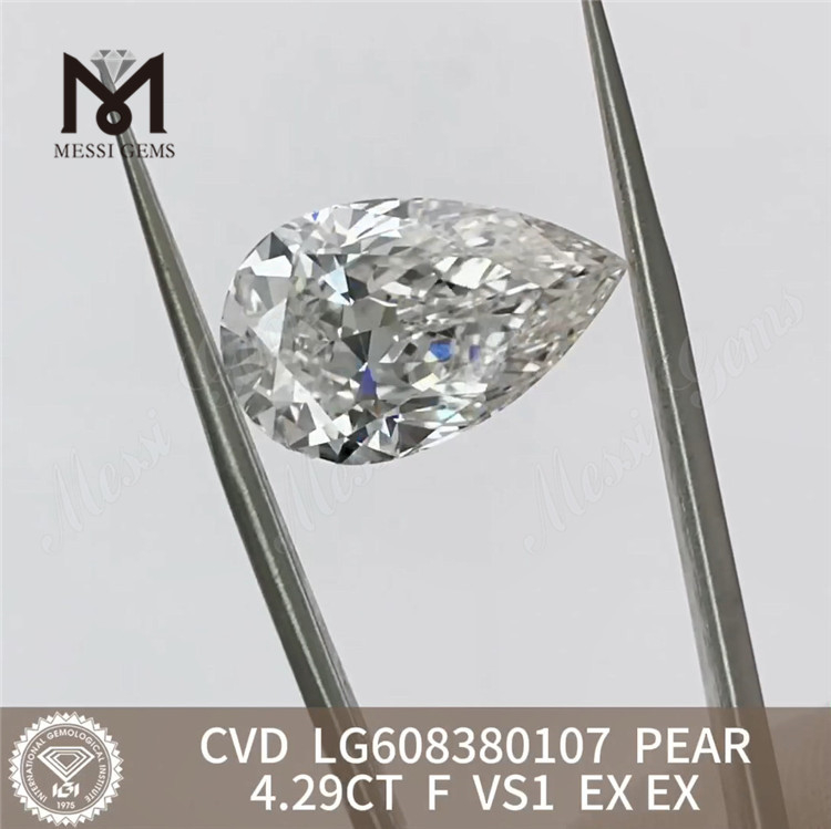 4.29CT F VS1 PEAR IGI adamantes pro sale optimo CVD LG608380107丨Messigems