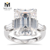 14k 18k aurum aurum tres lapides 4ct magna lab adamas smaragdus sectus 3 Diamond Ring