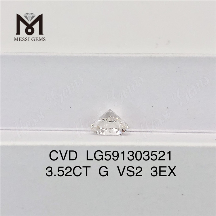 3.52CT G VS2 3EX CVD Bulk Lab-Created Diamond Quality Meets Quantity LG591303521丨Messigems