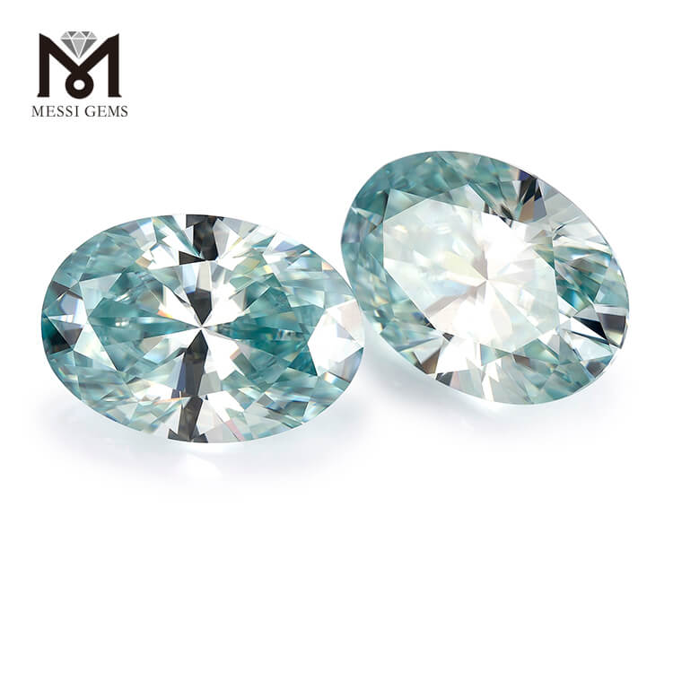 9*13mm OVAL Cut Sinis Teal synthetica moissanite