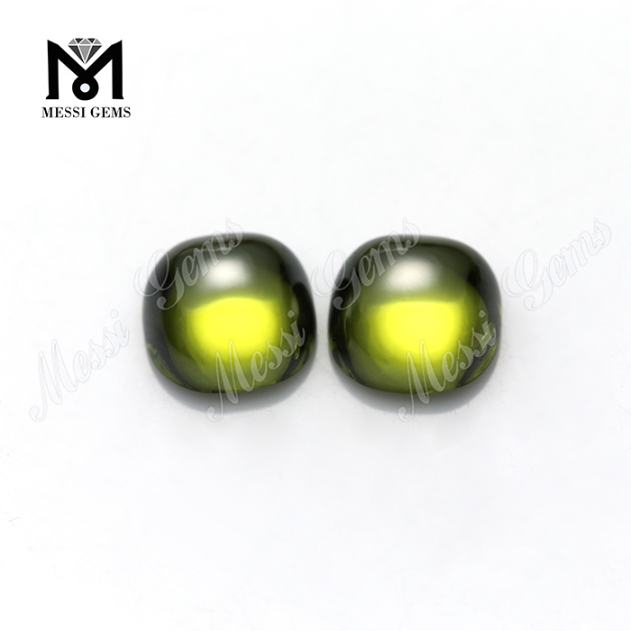 Oliva color fabula vel ignis pulvinus-CAB zirconia cubica pretium Lupum 10x10mm