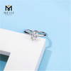 Sterling Silver 925 Ring Jewelry 14k Aurum Plating Woman Gift 1ct Moissanite Diamond Ring