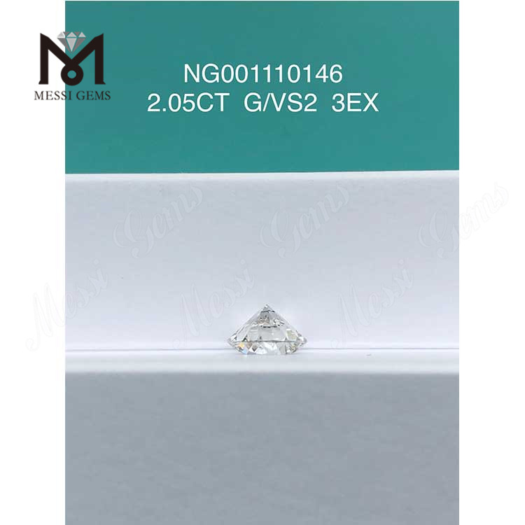 2.05ct G Round VS2 EX Cut Grade optimus lab crevit adamantibus