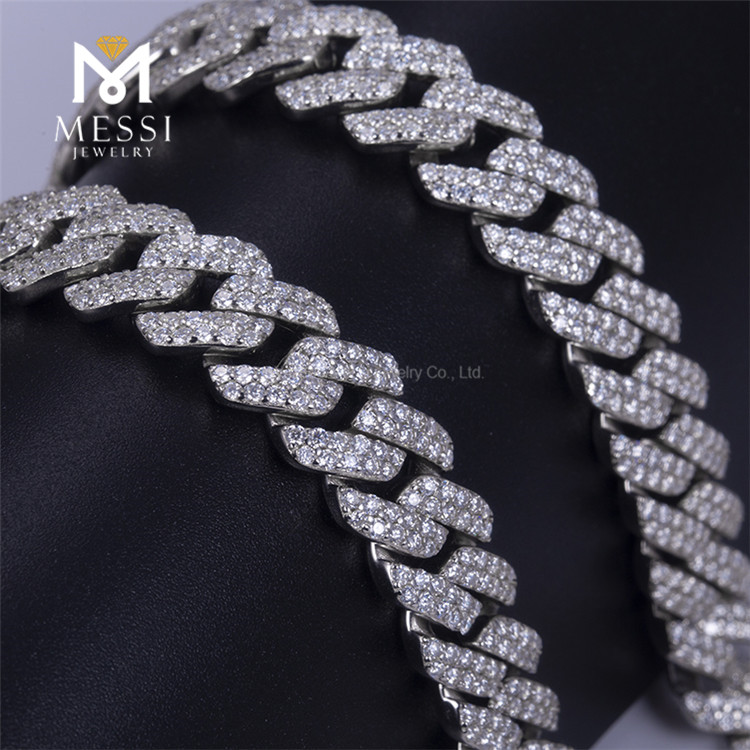 22inches Men's Hip-hop customized CZ Silver Cubanus Link Chain Necklace