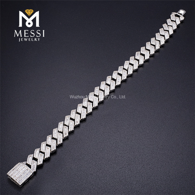 12mm latitudo 18inch 925 Ancilla argenteus e monili cubico zircon