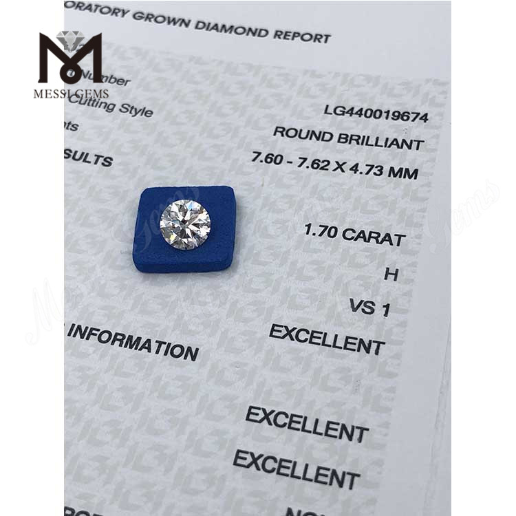 1.70 carat H VS1 EXEMPLUM Round lab adamans pretium per carat