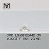2.02CT F VS adamantibus syntheticis CVD lab adamantibus