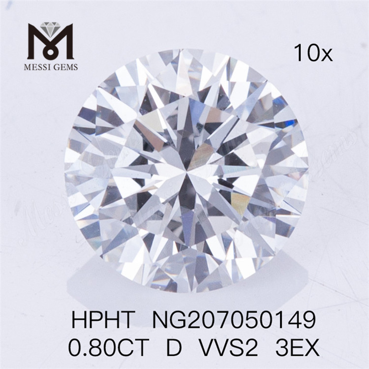 0.80CT HPHT Synthetica Diamond D VVS2 3EX Lab Diamonds 