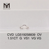 1.51ct G VS1 OVAL VG VG CVD lab iaspis crevit