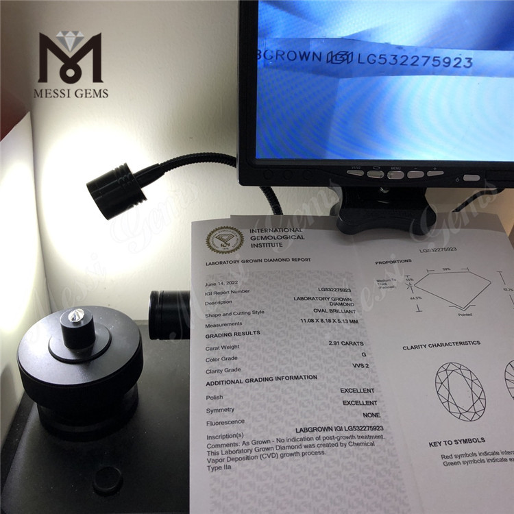2.91ct G vvs ov lab diamond cvd lab adamas crevit in stock