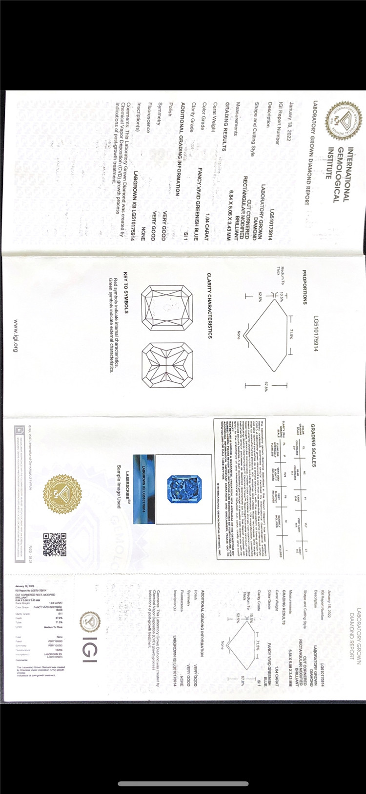 1.04ct hyacintho solutam crystallini Lupum