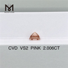 2.006ct rosea Asscher Cut lab crevit crystallini Lupum pretium Pink lab adamas cheap