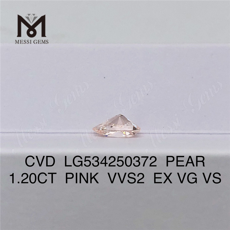 1.20ct PEAR cvd lab adamantes Pink Color solve Lab Diamond officinas pretium