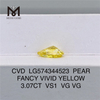 3.07CT PIR VIVID FLACCESCO VS1 VG VG 3ct lab adamas CVD LG574344523 creatum.